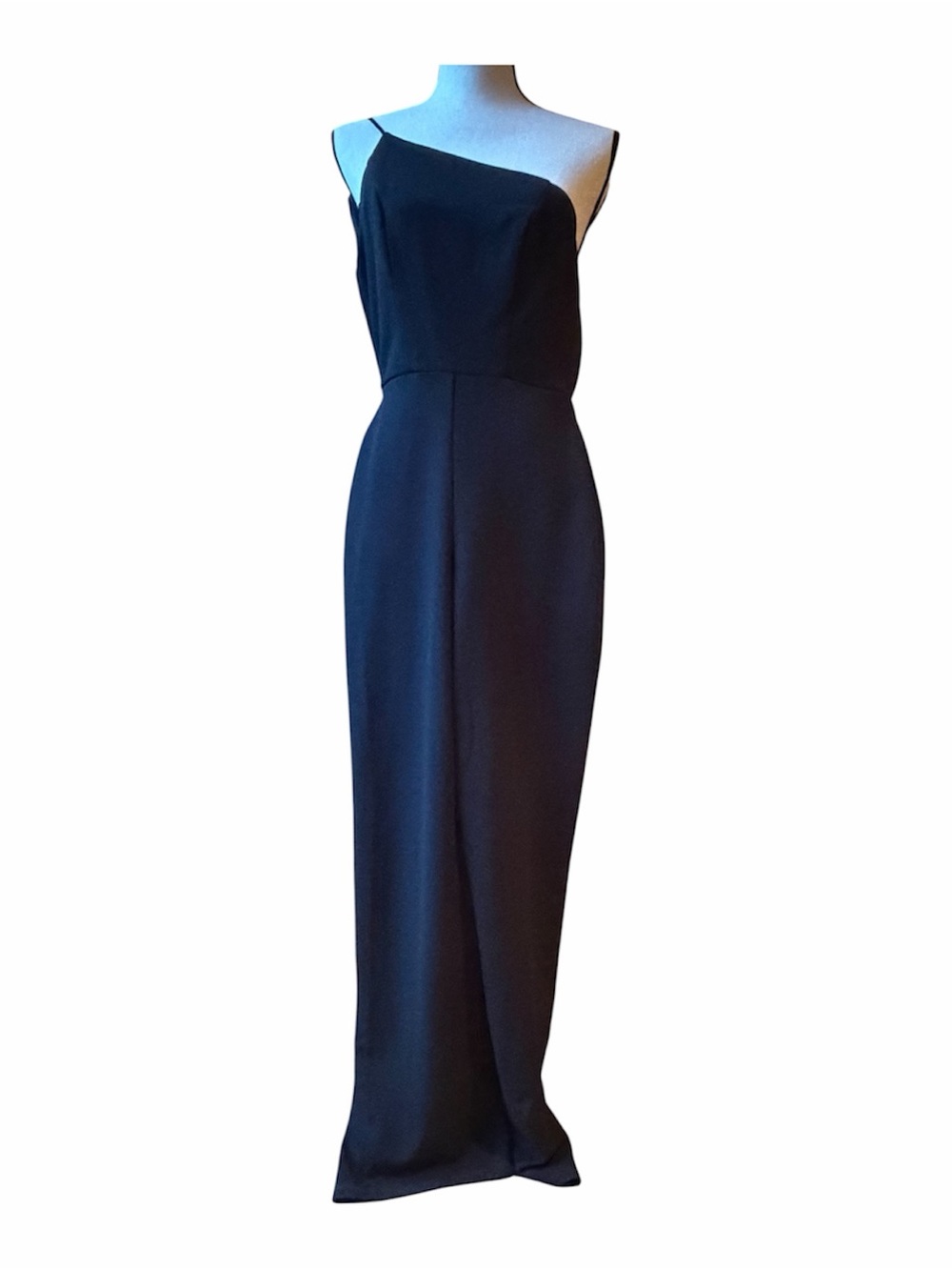 One-Shoulder Black Evening Jumpsuit